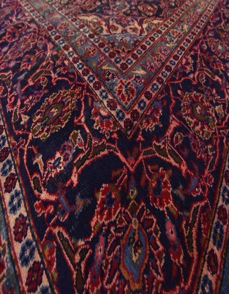 Detail image of 9' 5 x 12' 5 Hand Knotted Mashad Persian Wool Rug