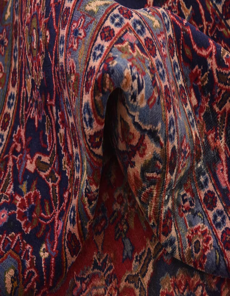 Detail image of 9' 5 x 12' 5 Hand Knotted Mashad Persian Wool Rug