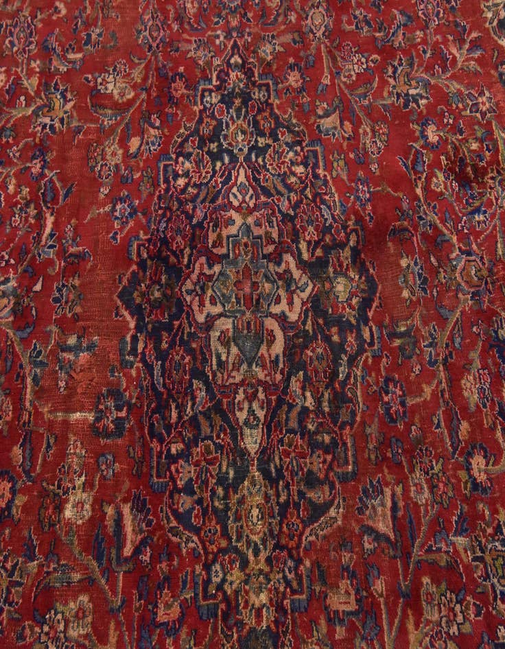 Detail image of 9' 5 x 12' 5 Hand Knotted Mashad Persian Wool Rug