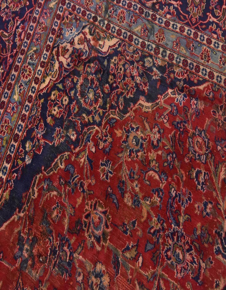 Detail image of 9' 5 x 12' 5 Hand Knotted Mashad Persian Wool Rug