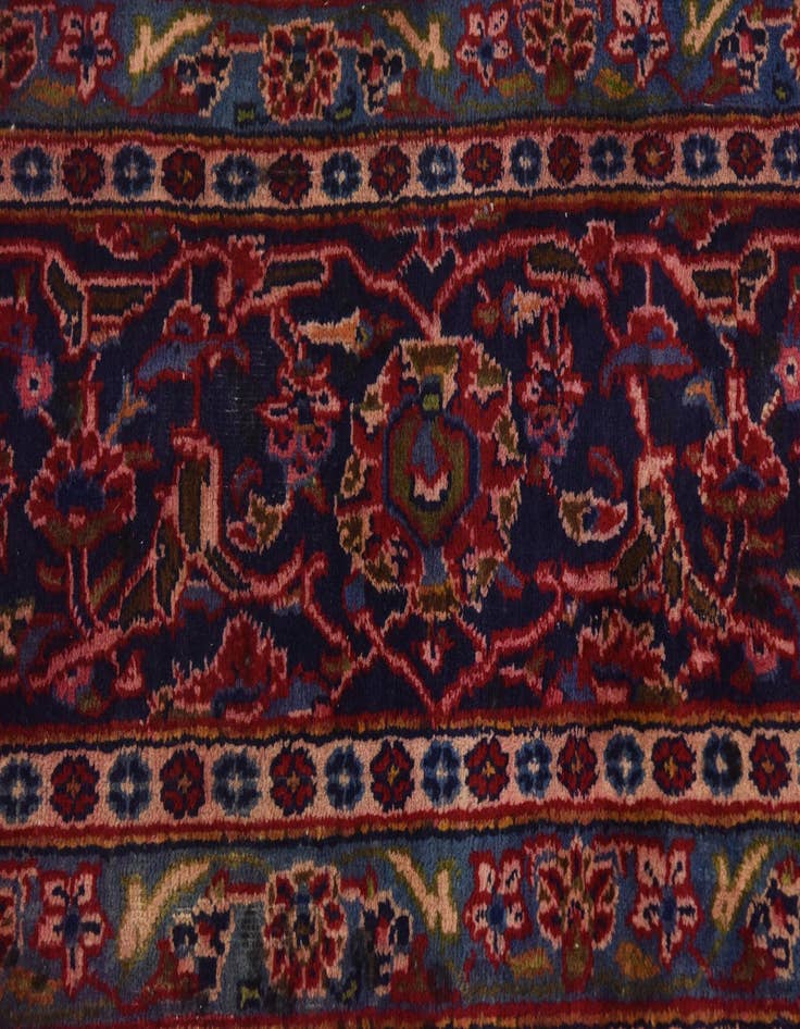 Detail image of 9' 5 x 12' 5 Hand Knotted Mashad Persian Wool Rug