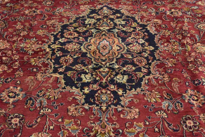 9' 9 x 13' 1 Hand Knotted Mashad Persian Wool Rug