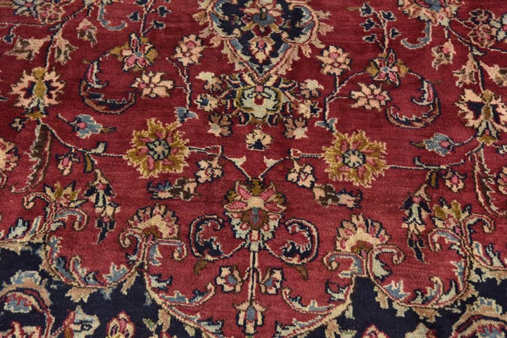 Detail image of 9' 9 x 13' 1 Hand Knotted Mashad Persian Wool Rug