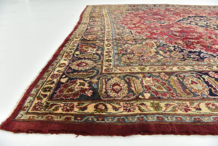 Detail image of 9' 9 x 13' 1 Hand Knotted Mashad Persian Wool Rug