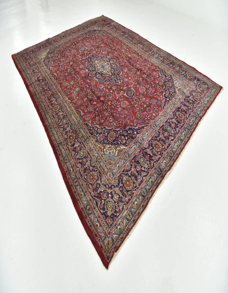 Detail image of 9' 6 x 12' 8  Hand Knotted Mashad Persian Wool Rug