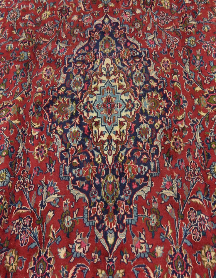 Detail image of 9' 6 x 12' 8  Hand Knotted Mashad Persian Wool Rug