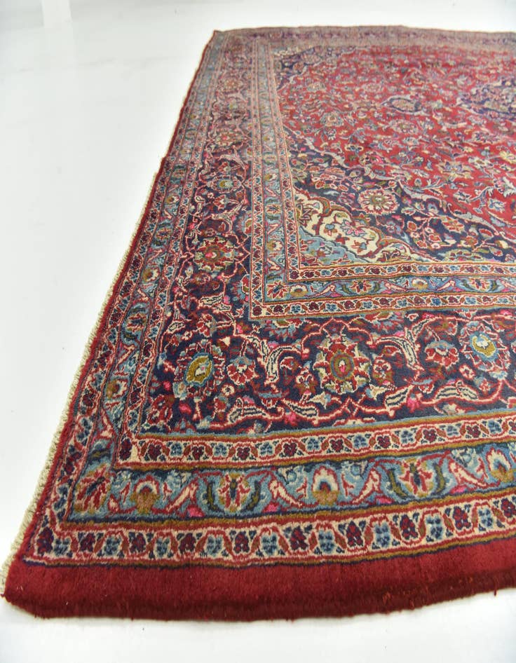 Detail image of 9' 6 x 12' 8  Hand Knotted Mashad Persian Wool Rug