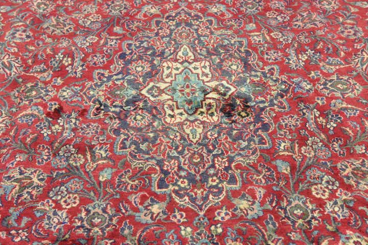 9' 7 x 12' 9 Hand Knotted Mashad Persian Wool Rug