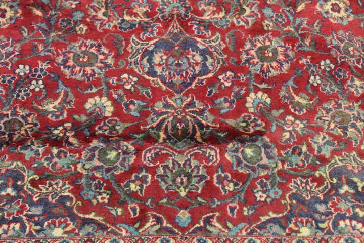 9' 7 x 12' 9 Hand Knotted Mashad Persian Wool Rug