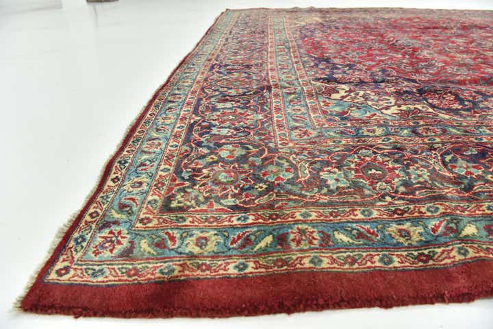 9' 7 x 12' 9 Hand Knotted Mashad Persian Wool Rug