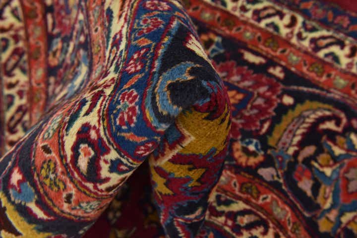 9' 8 x 13' Hand Knotted Mashad Persian Wool Rug