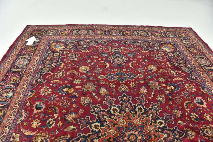 9' 8 x 13' Hand Knotted Mashad Persian Wool Rug