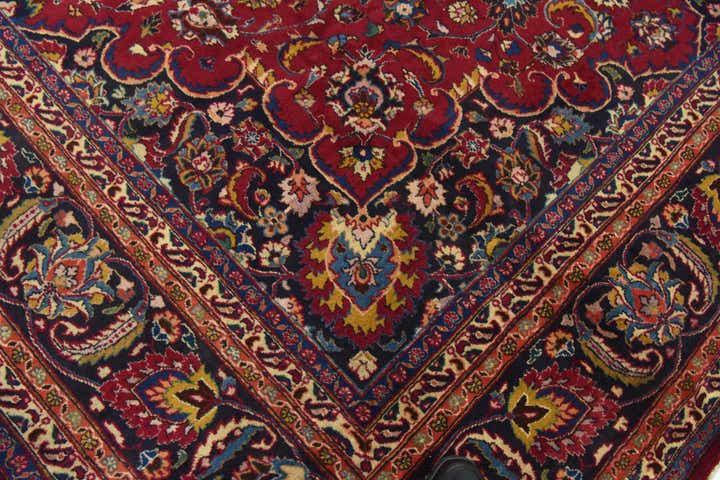 9' 8 x 13' Hand Knotted Mashad Persian Wool Rug