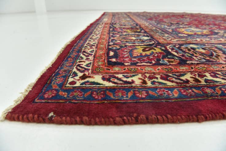 Detail image of 9' 8 x 13' Hand Knotted Mashad Persian Wool Rug