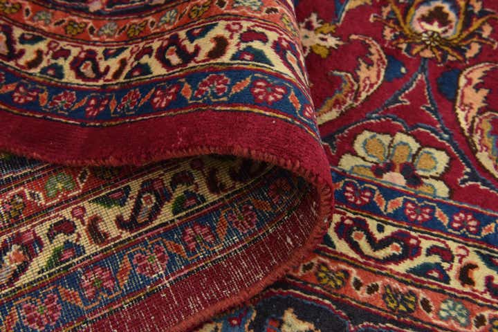 9' 8 x 13' Hand Knotted Mashad Persian Wool Rug
