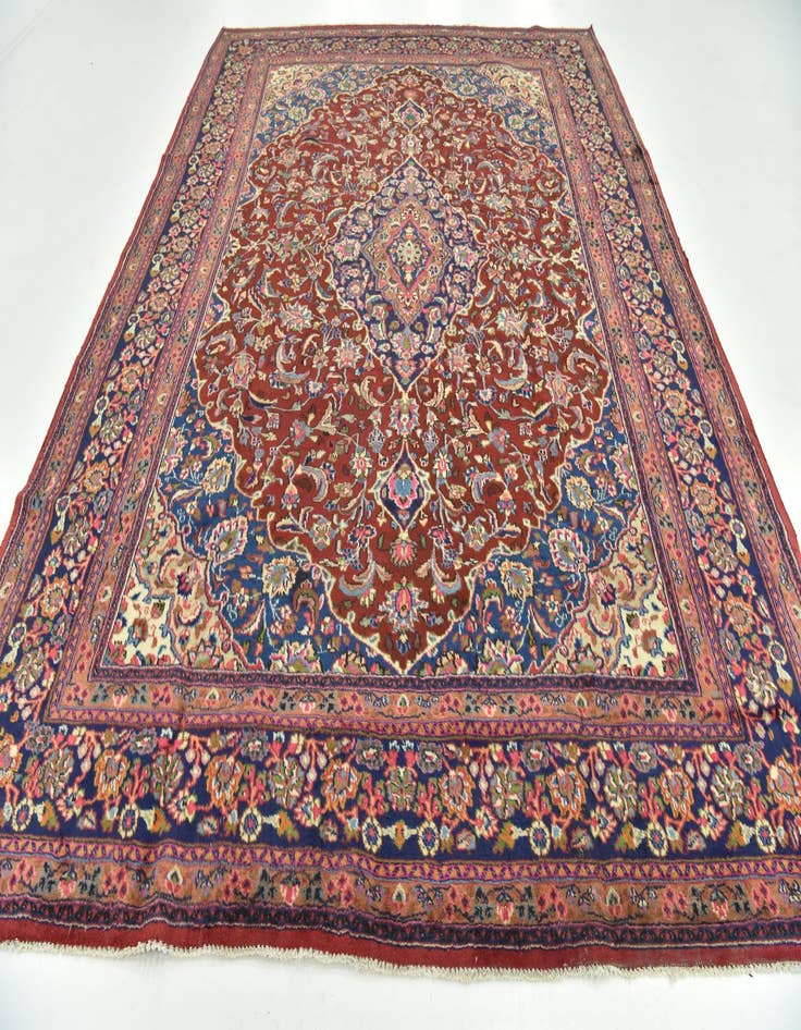 Detail image of 9' 7 x 12' 8 Hand Knotted Mashad Persian Wool Rug
