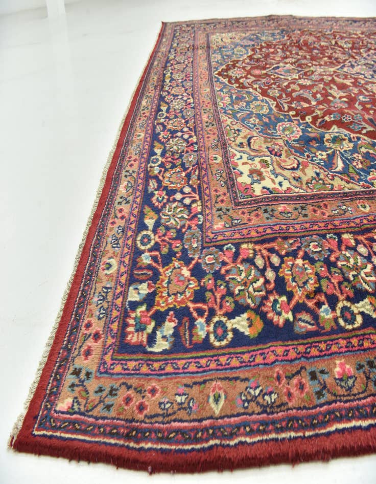 Detail image of 9' 7 x 12' 8 Hand Knotted Mashad Persian Wool Rug