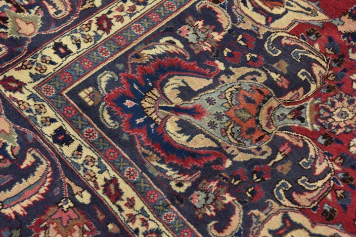 9' 6 x 12' 5 Hand Knotted Mashad Persian Wool Rug