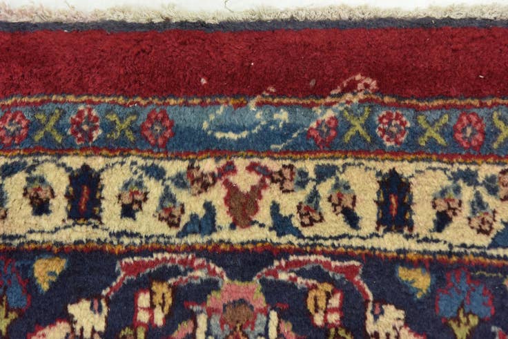 Detail image of 9' 6 x 12' 5 Hand Knotted Mashad Persian Wool Rug