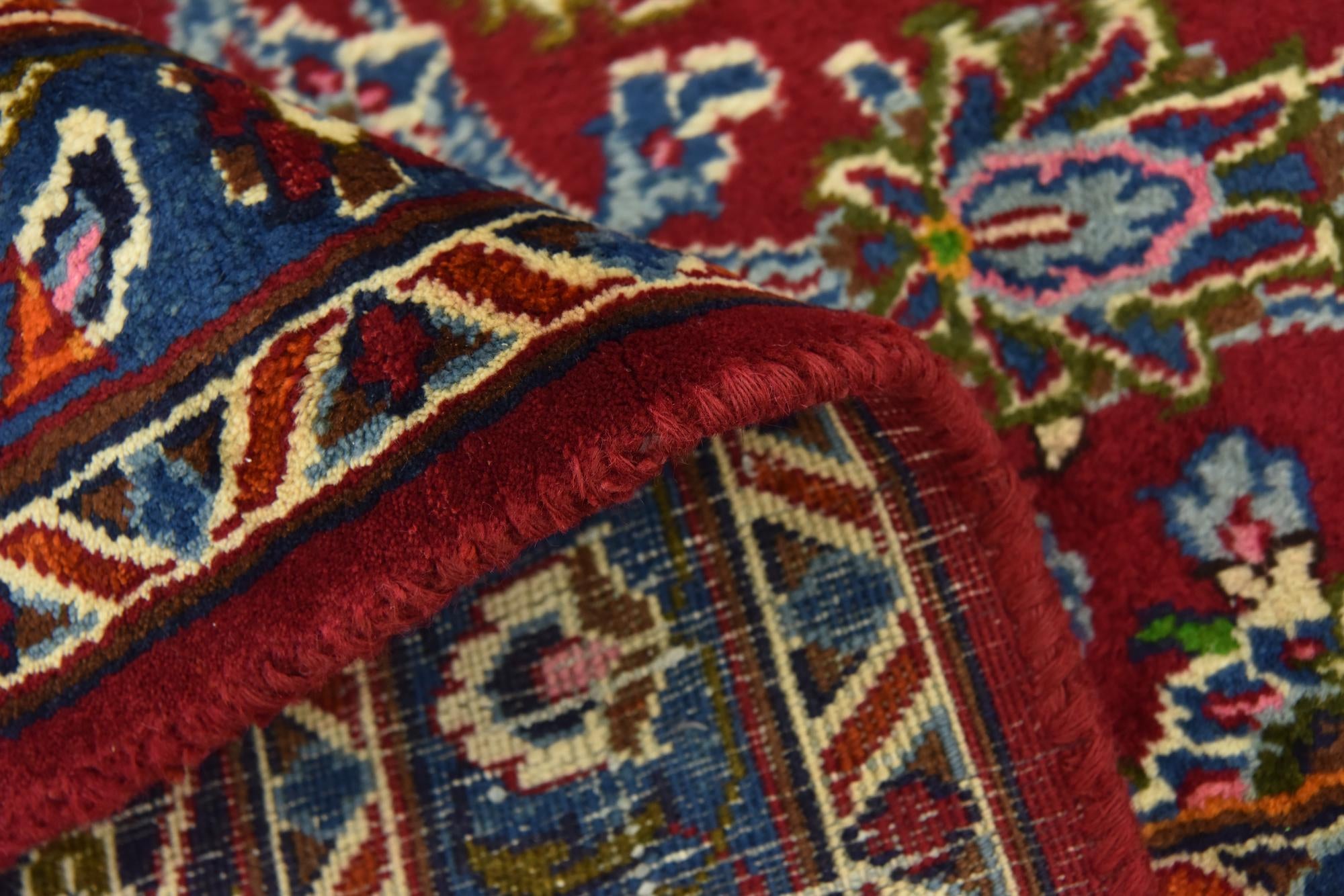 9' 7 x 12' 2 Hand Knotted Mashad Persian Wool Rug