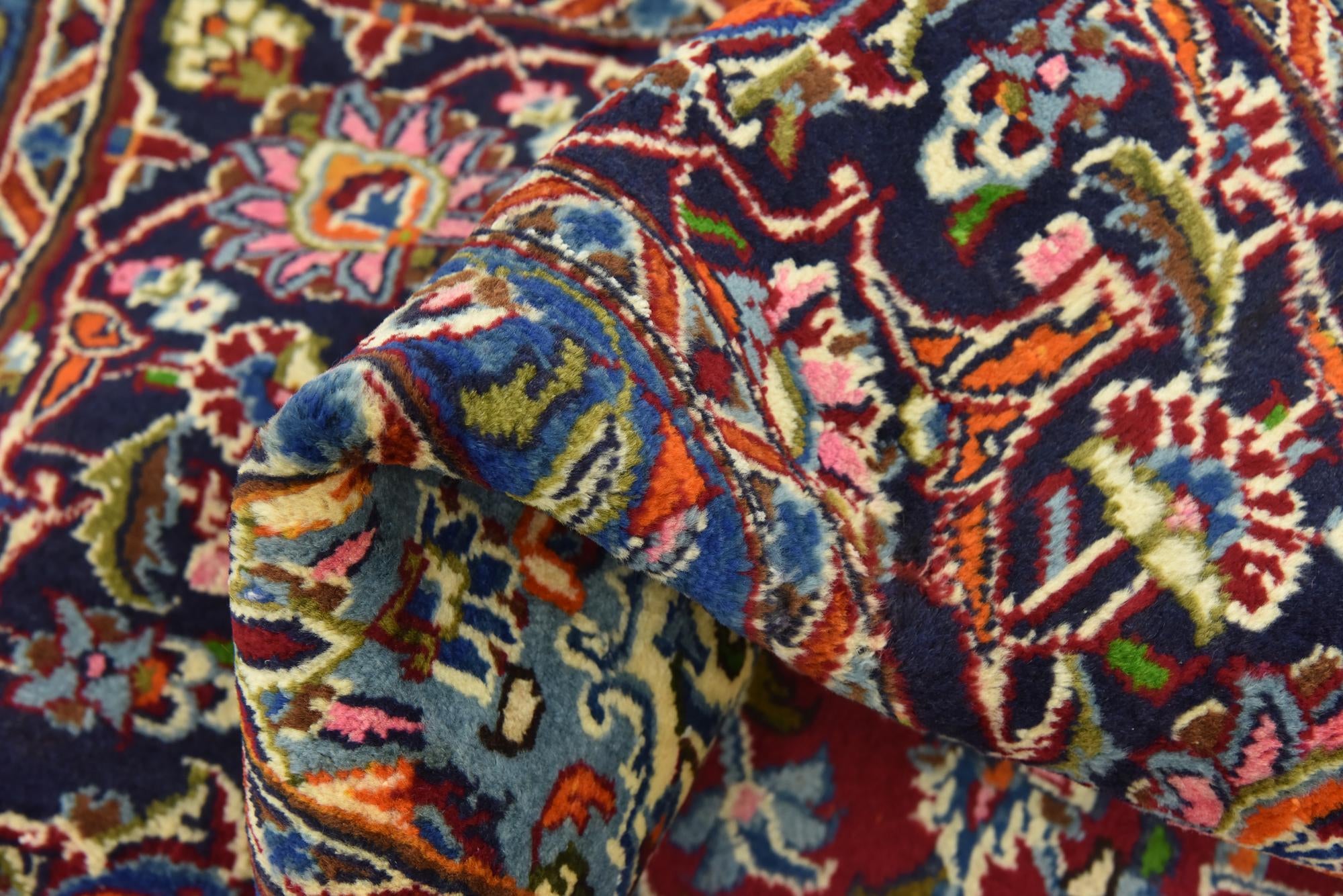 9' 7 x 12' 2 Hand Knotted Mashad Persian Wool Rug