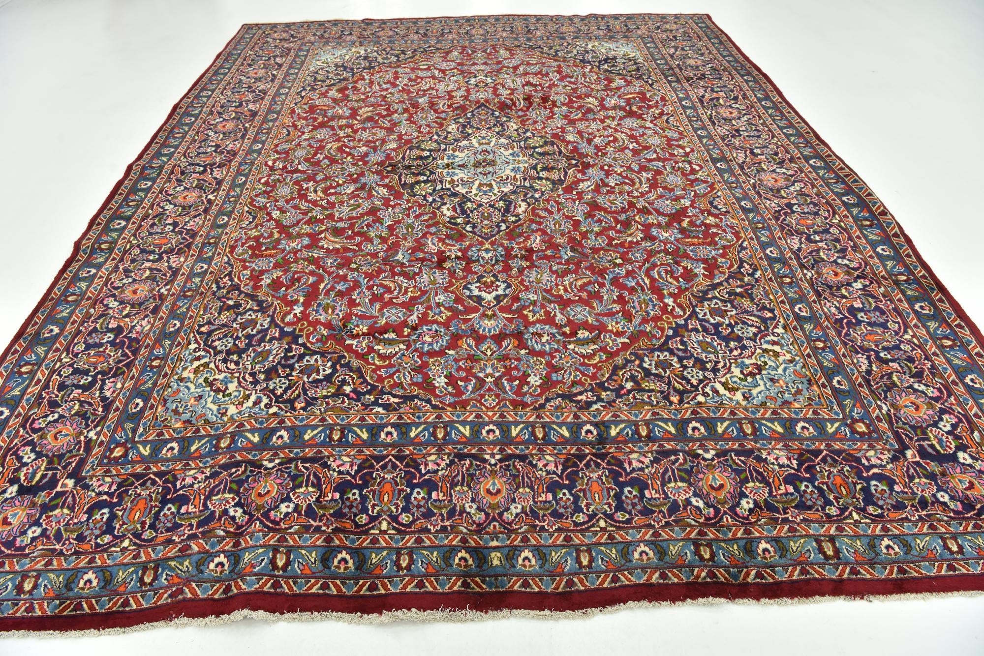 9' 7 x 12' 2 Hand Knotted Mashad Persian Wool Rug