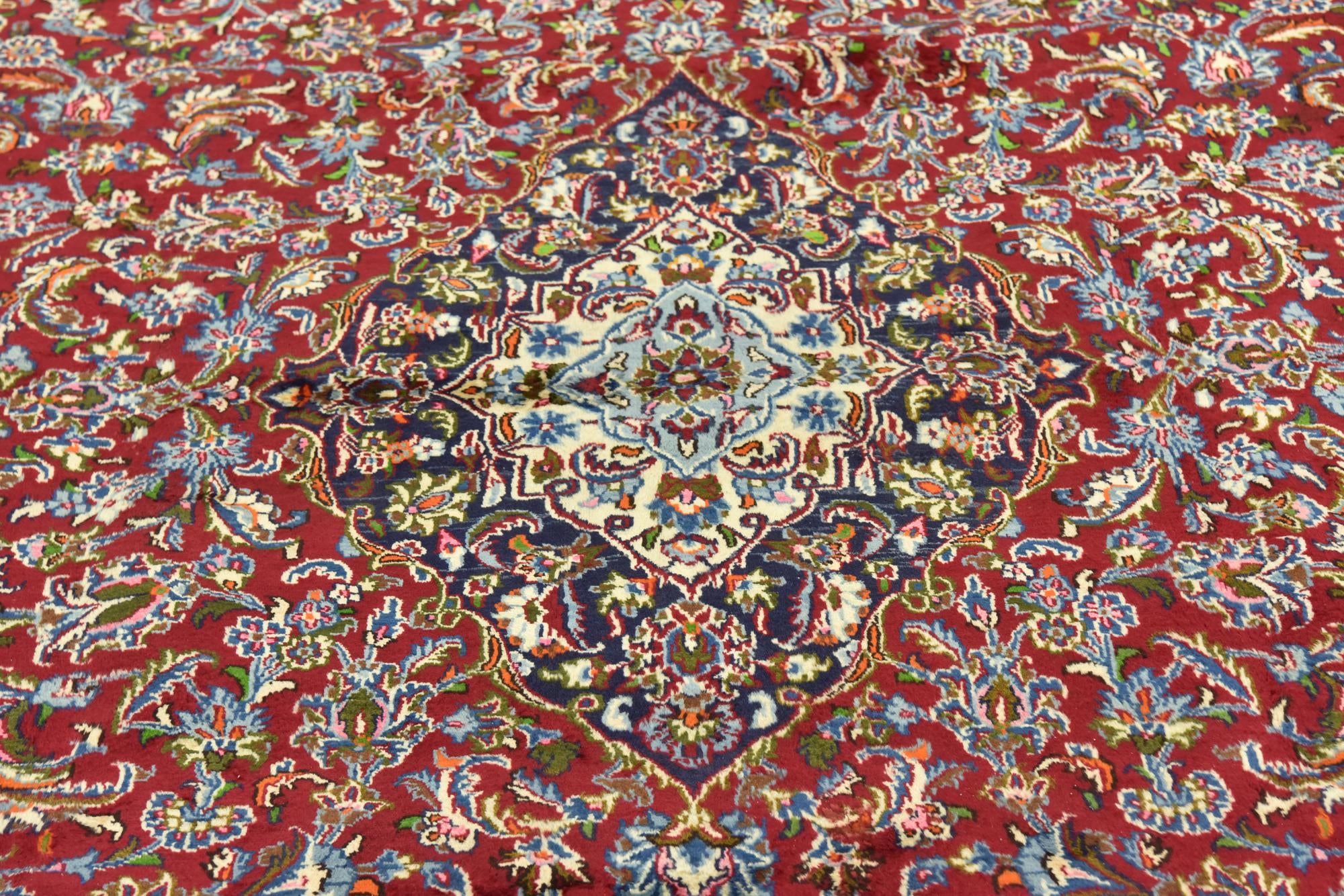 9' 7 x 12' 2 Hand Knotted Mashad Persian Wool Rug