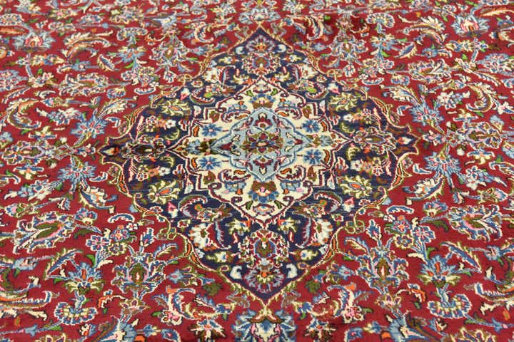 9' 7 x 12' 2 Hand Knotted Mashad Persian Wool Rug