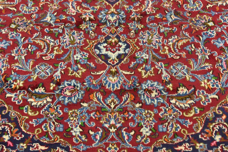 Detail image of 9' 7 x 12' 2 Hand Knotted Mashad Persian Wool Rug