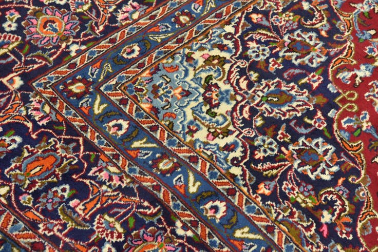 Detail image of 9' 7 x 12' 2 Hand Knotted Mashad Persian Wool Rug