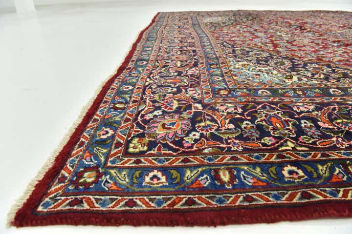9' 7 x 12' 2 Hand Knotted Mashad Persian Wool Rug