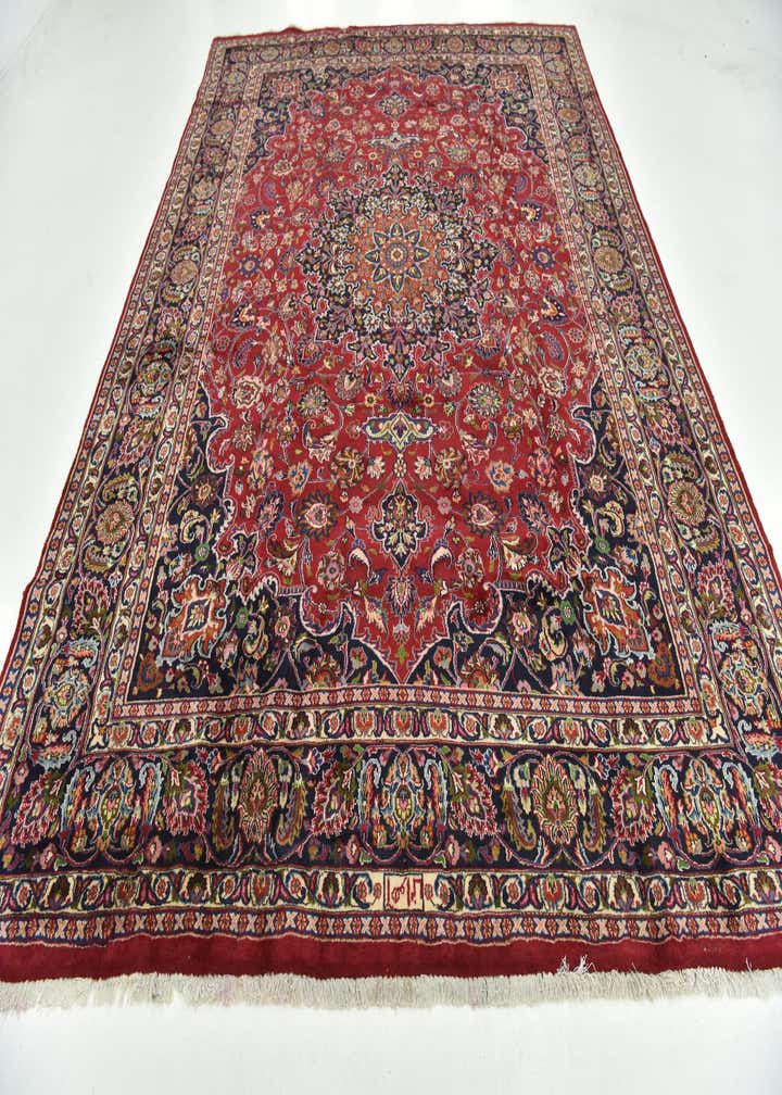 9' 4 x 12' 9 Hand Knotted Mashad Persian Wool Rug