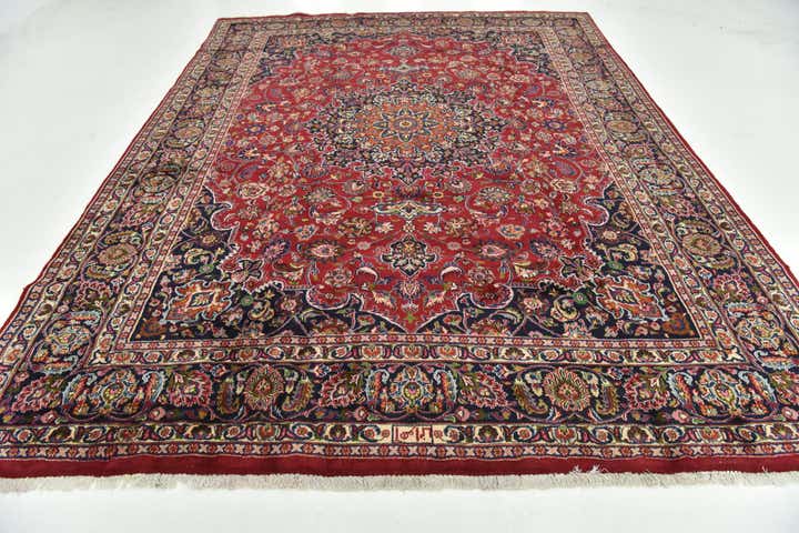 9' 4 x 12' 9 Hand Knotted Mashad Persian Wool Rug