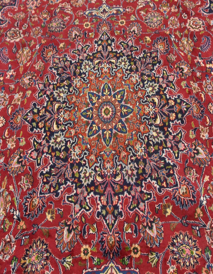 Detail image of 9' 4 x 12' 9 Hand Knotted Mashad Persian Wool Rug