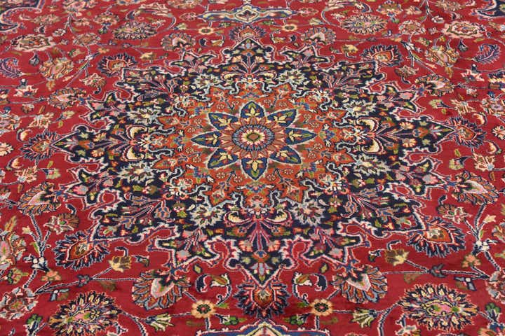9' 4 x 12' 9 Hand Knotted Mashad Persian Wool Rug