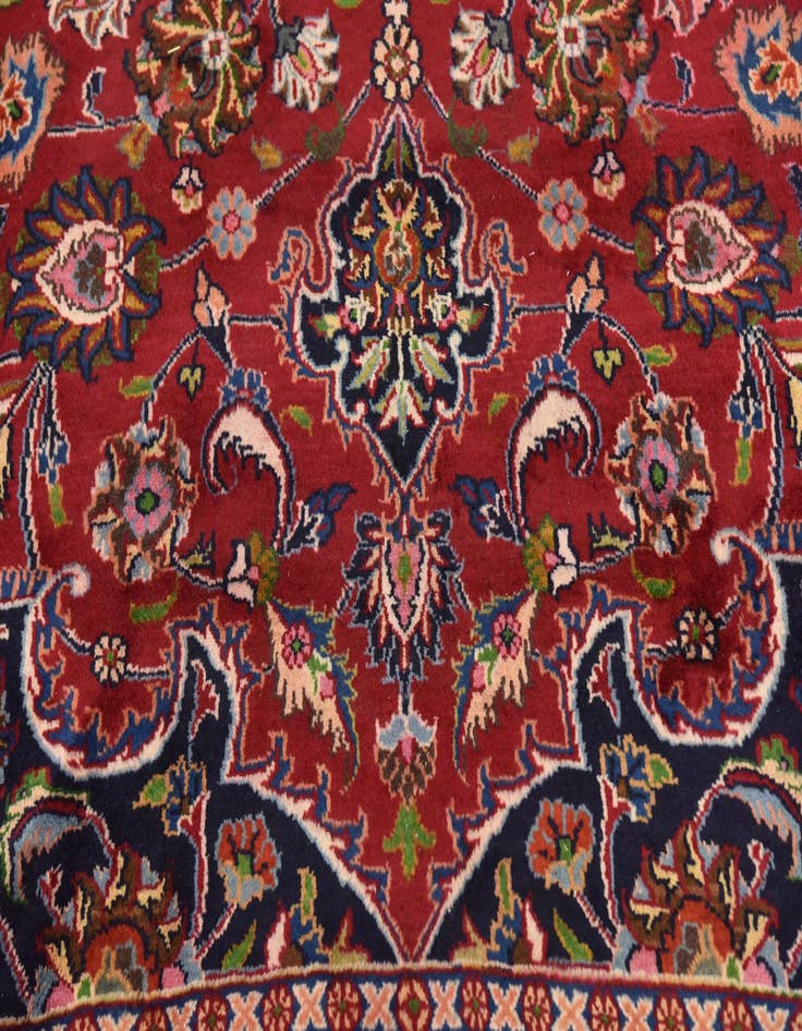 Detail image of 9' 4 x 12' 9 Hand Knotted Mashad Persian Wool Rug