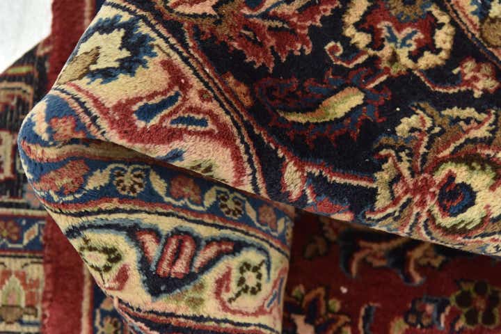 9' 7 x 12' 10 Hand Knotted Mashad Persian Wool Rug