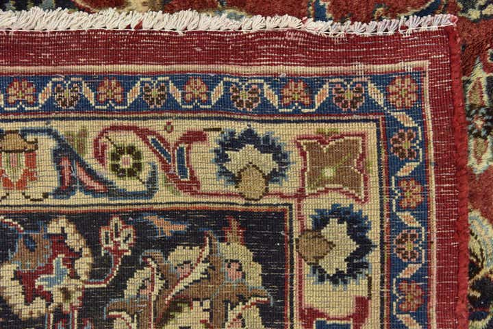 9' 7 x 12' 10 Hand Knotted Mashad Persian Wool Rug