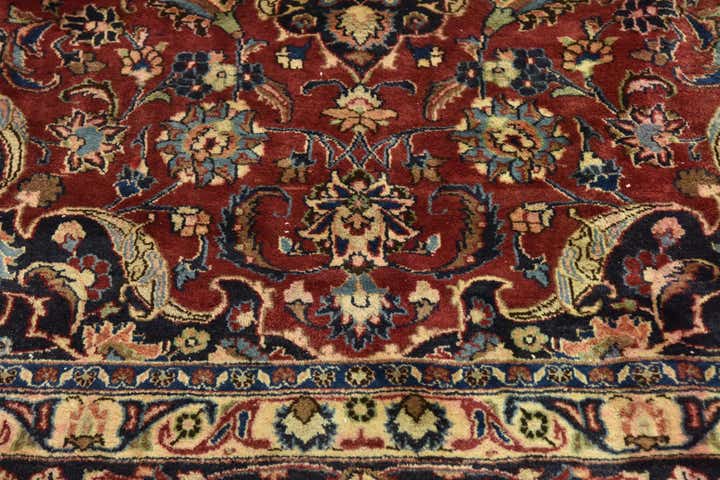 9' 7 x 12' 10 Hand Knotted Mashad Persian Wool Rug