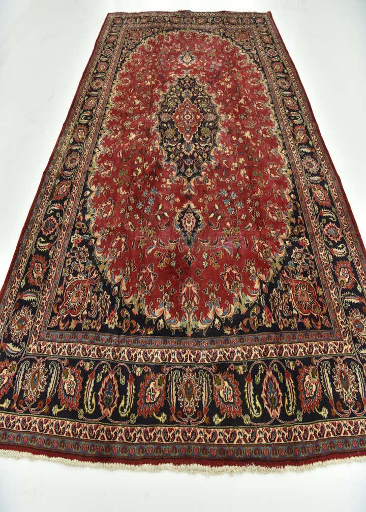 9' 9 x 12' 10 Hand Knotted Mashad Persian Wool Rug