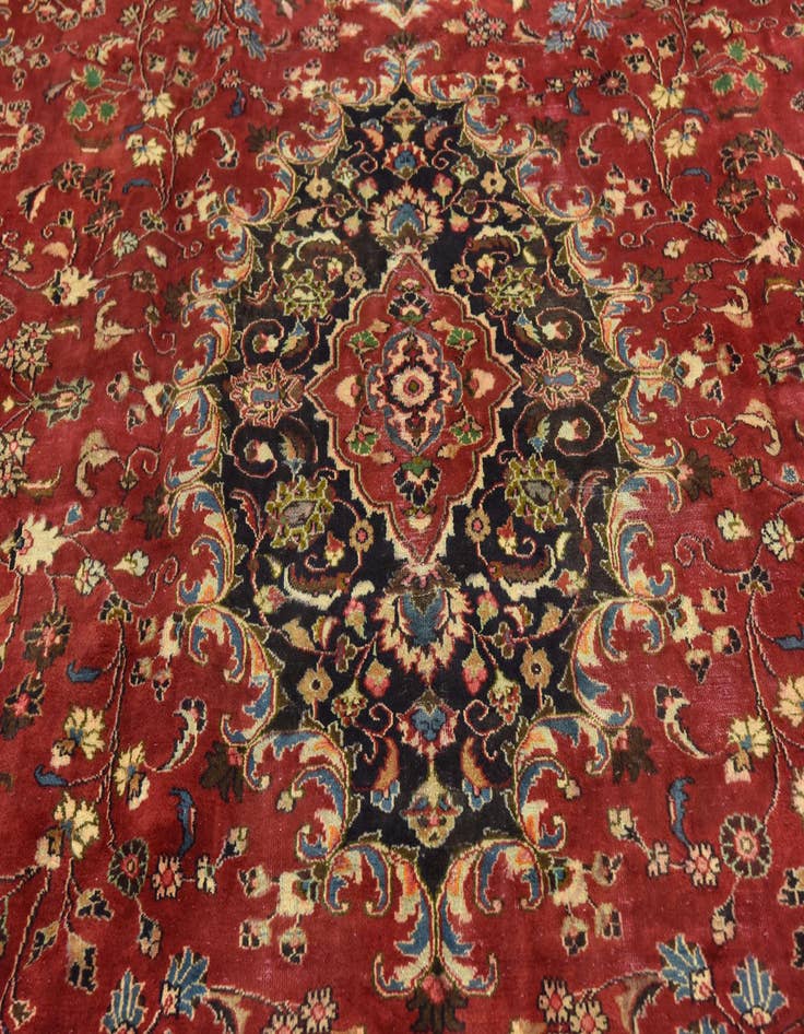 Detail image of 9' 9 x 12' 10 Hand Knotted Mashad Persian Wool Rug