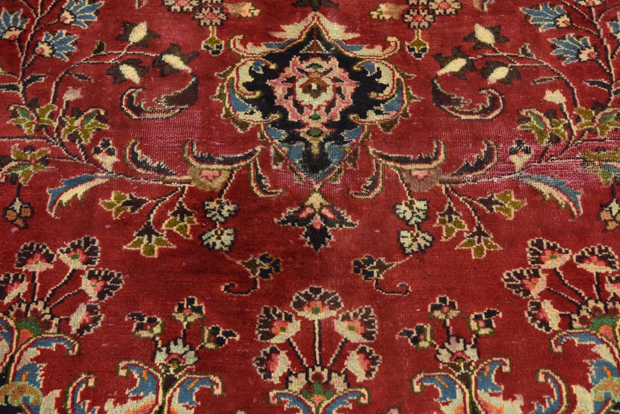 9' 9 x 12' 10 Hand Knotted Mashad Persian Wool Rug