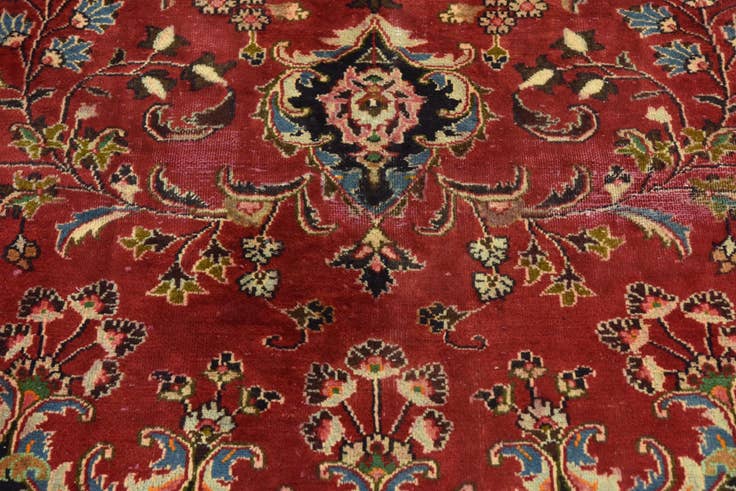 Detail image of 9' 9 x 12' 10 Hand Knotted Mashad Persian Wool Rug