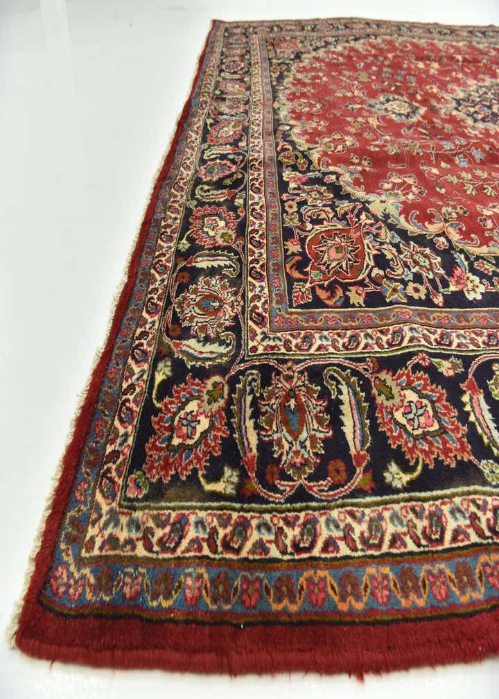 9' 9 x 12' 10 Hand Knotted Mashad Persian Wool Rug