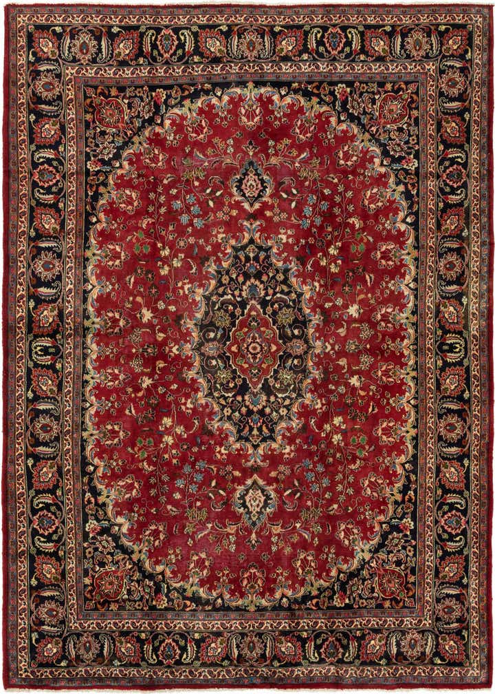 9' 9 x 12' 10 Hand Knotted Mashad Persian Wool Rug