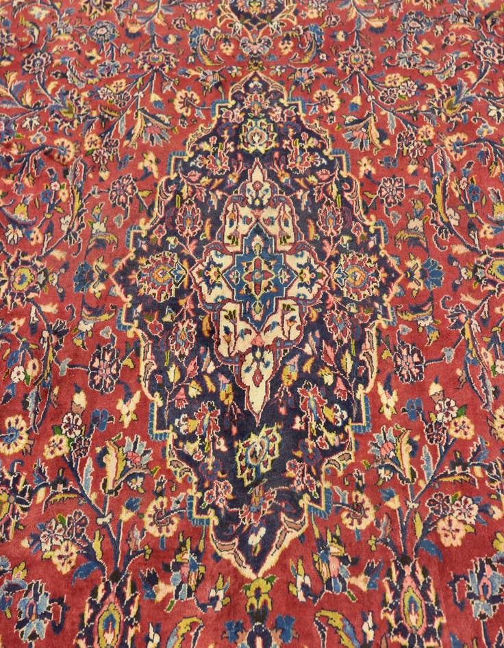 Detail image of 9' 6 x 12' 6  Hand Knotted Mashad Persian Wool Rug