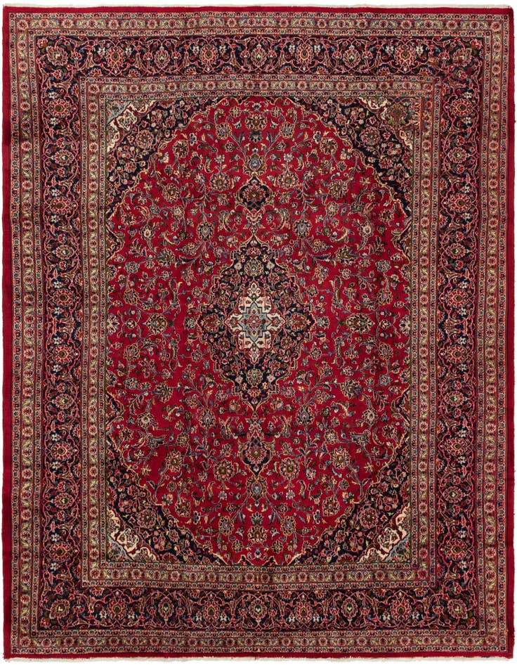 Detail image of 9' 8 x 12' 9 Hand Knotted Mashad Persian Wool Rug
