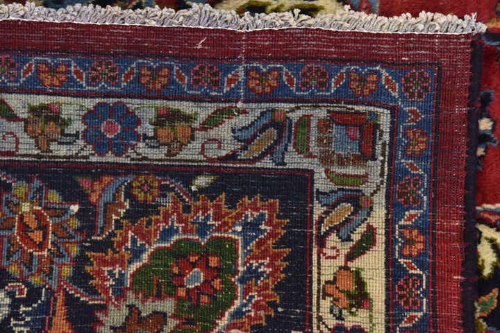 9' 8 x 12' 5 Hand Knotted Mashad Persian Wool Rug