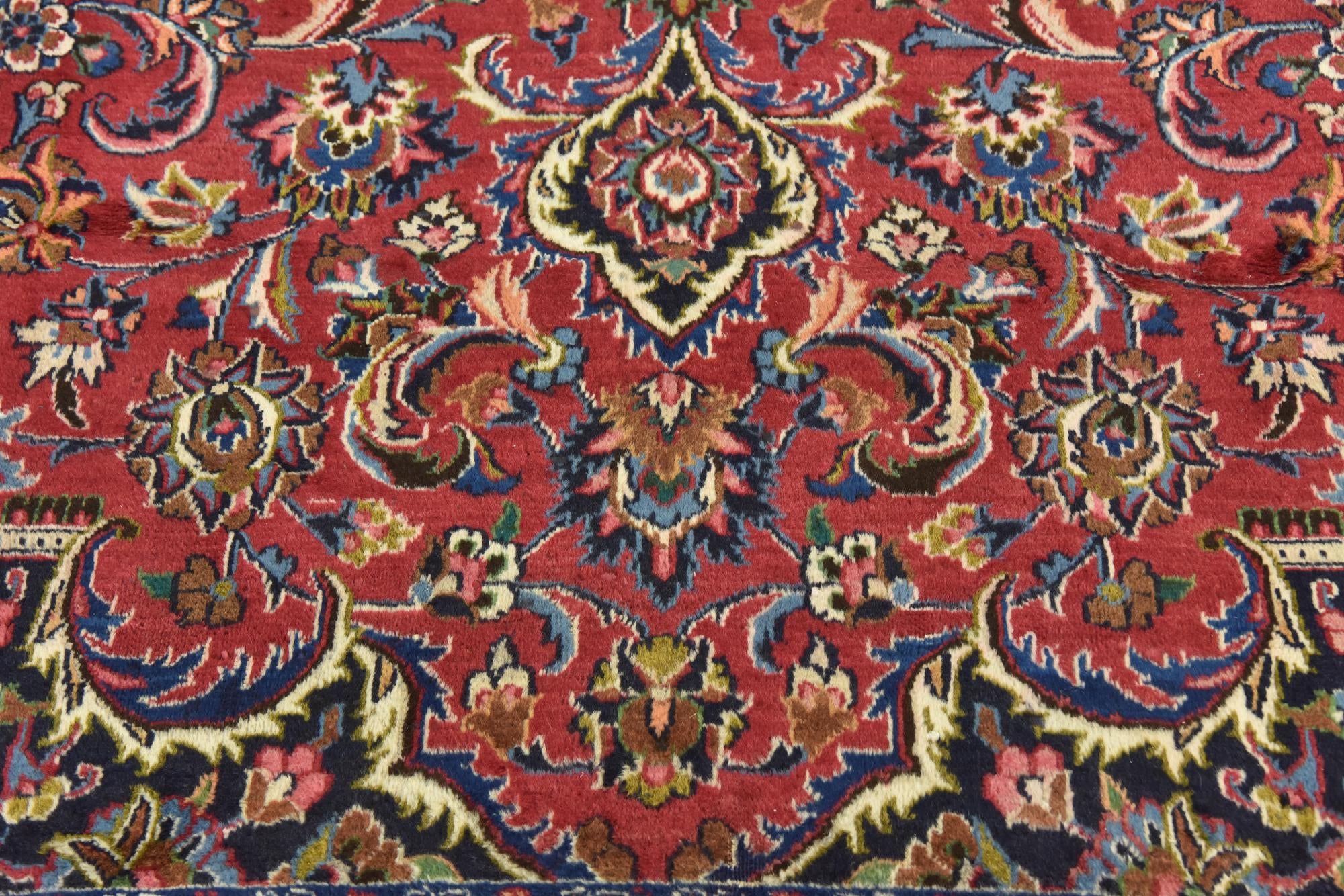 9' 8 x 12' 5 Hand Knotted Mashad Persian Wool Rug