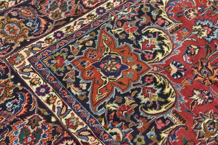 9' 8 x 12' 5 Hand Knotted Mashad Persian Wool Rug